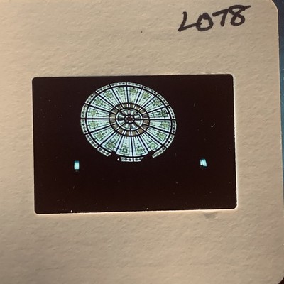 Stained Glass Dome 35mm Slide Photograph Architectural Art Deco Vintage