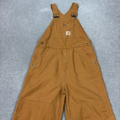 Carhartt Latzhose Kinder Large hellbraun 30x25 Latzhose Bib Double Knee Duck ...