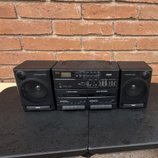 RCA SoundTrak RP-7879A AM/FM Dual Cassette Boombox, 4 Speakers, Auto Reverse