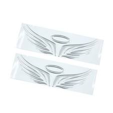 2pcs Silver Tone Angel Wings Pattern Auto Car Sticker 3D Reflective Decal