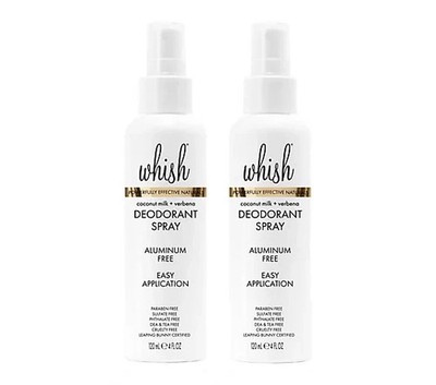 Whish Deodorant Spray Set Aluminum Free Natural Fragrance Body Mist 4 oz 2 Pack