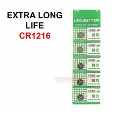 5 PCS New Lithium Battery 3V CR1216 /CR 1216 Button Cell Watch Calculator Long