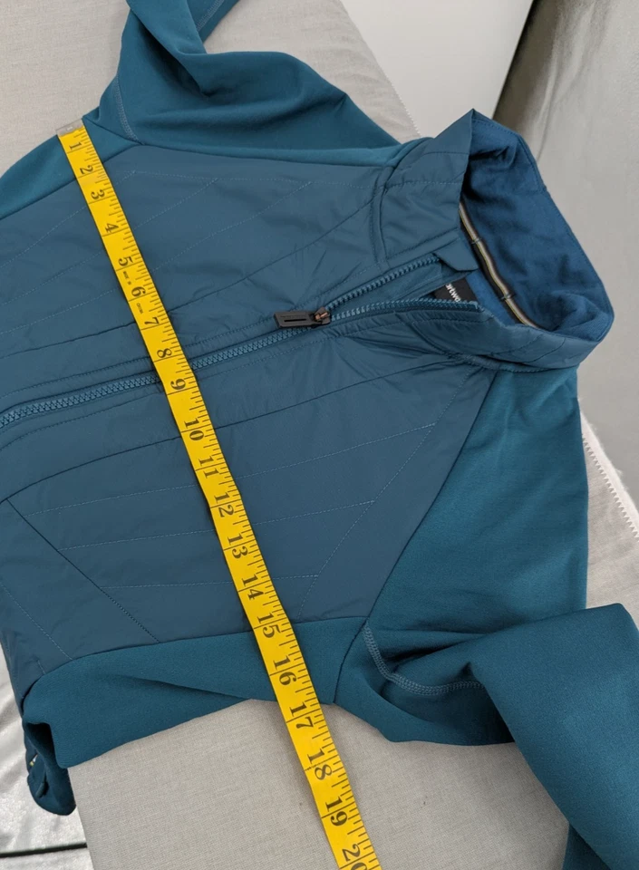 Smartwool 女式 Smartloft 全拉链夹克绿色 SZ 大号口袋羊毛混纺 — 第 3/4 张图片