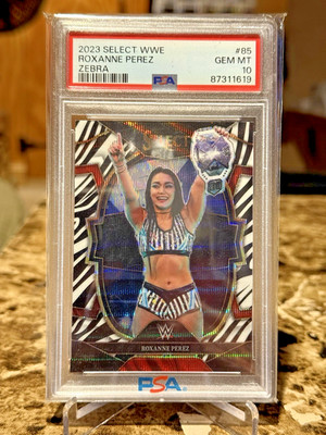 2023 Panini Select WWE Roxanne Perez Zebra Prizm Concourse #85 PSA 10 POP 2