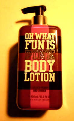VICTORIAS SECRET PINK Oh What Fun Is 13.5 OZ 400ML Body LOTION PEONY AMBER NEW