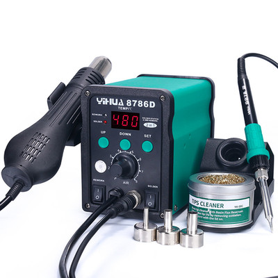 YIHUA 8786D 2-in-1 Digital Soldering Station with Hot Air Rework Station