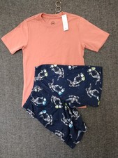 Wonder Nation T-shirt  Elastic Waist Shorts Boys Moon Skating Orange/Blue S 6-7