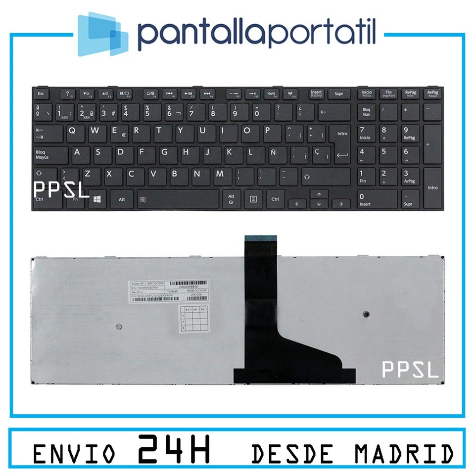 IFINGER Repuesto Teclado español para Toshiba SATELLITE C50-A-1HN C50-A-1HV Negro No ...