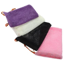 4 PCS Soap Bag for Shower Bags Bars African Exfoliating Net Sponge
