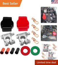 Military Spec Battery Terminal Top Post Kit with Cover, 4 Copper Lugs and Hea...