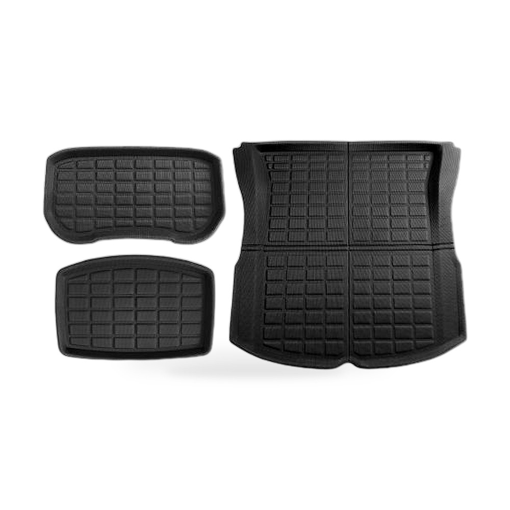 Rear Boot Trunk Frunk Mats Black Suitable For Tesla Model 3 Highland 2024