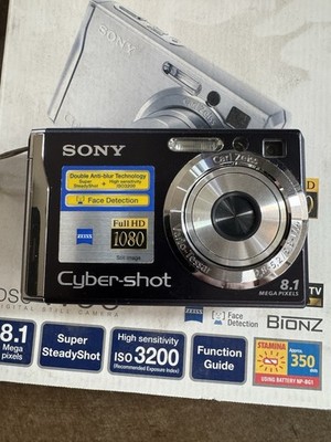 Sony Cyber-shot DSC-W90 Digital Camera 8.1MP Super SteadyShot Black Battery Case