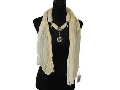 Pretty Angel Brown Cream Pendant Scarf Flower Charm Jewelry Y2K Fashion Necklace