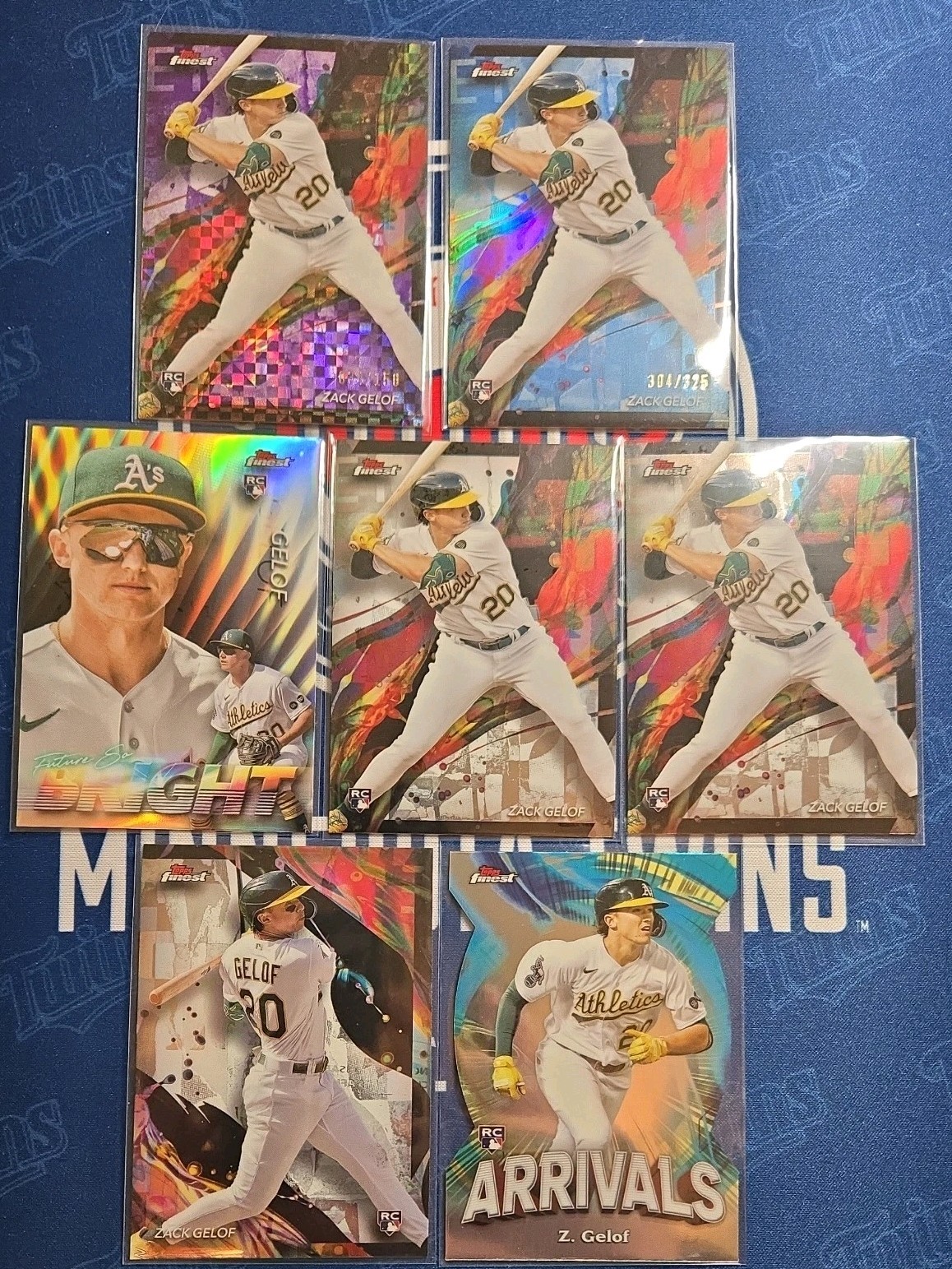 2024 Topps Finest Common #59 Zack Gelof RC Purple Checkerboard /150 & bundle