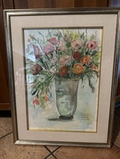 quadro olio su tela , Vaso Con Fiori