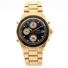 Vintage 38.5mm 1991 Seiko 5T52-6A40 Silverware Sports 150 World Timer Gold Tone