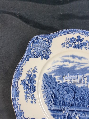 Johnson Bros Old Britain Belvoir Castle 1792 blau & weiß 7,5" quadratischer Salatteller - Bild 5 von 7