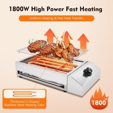 1800W Portable Smokeless Electric BBQ Grill for Indoor and Outdoor Use