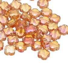 50 Pcs 8mm Shamrock Charm Jewelry Making Supplies for Bracelets, Red