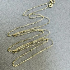 16” Solid 14K Yellow Gold Diamond Cut Cable Rolo Chain Necklace