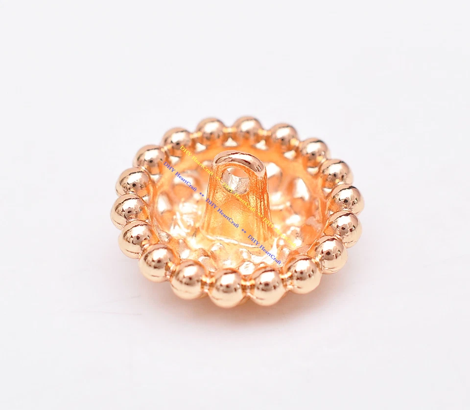 10pcs Flower Metal Gold Shank Sewing Buttons Concho DIY Sewing Clothes Coat Jean - Image 3 of 4