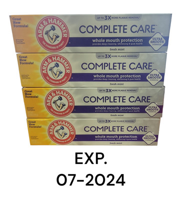 4 Pk Arm&Hammer Complete Care Toothpaste, Fresh Mint, 6oz. (Exp. 7/24)