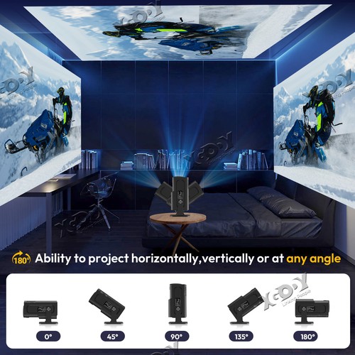 12000 LMS LED Projector 4k 1080p Mini Beamer Home Theater WiFi Bluetooth Android - Picture 3 of 33