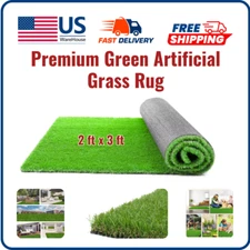 Premium Turf 2x3 ft Artificial Grass Rug – Green Indoor Outdoor Fake Lawn Carpet