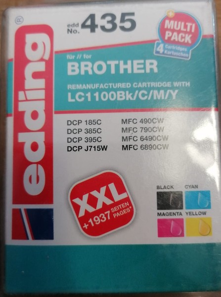 Edding Druckerpatrone EDD-435 - Multipack 4 - Schwarz, Cyan, Magenta, Gelb - 1X-image