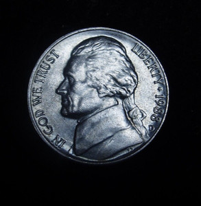 1988-D Jefferson Nickel AU