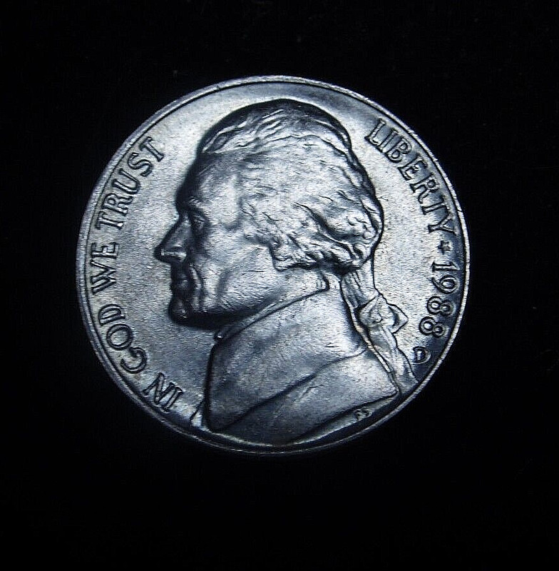 1988-D Jefferson Nickel AU