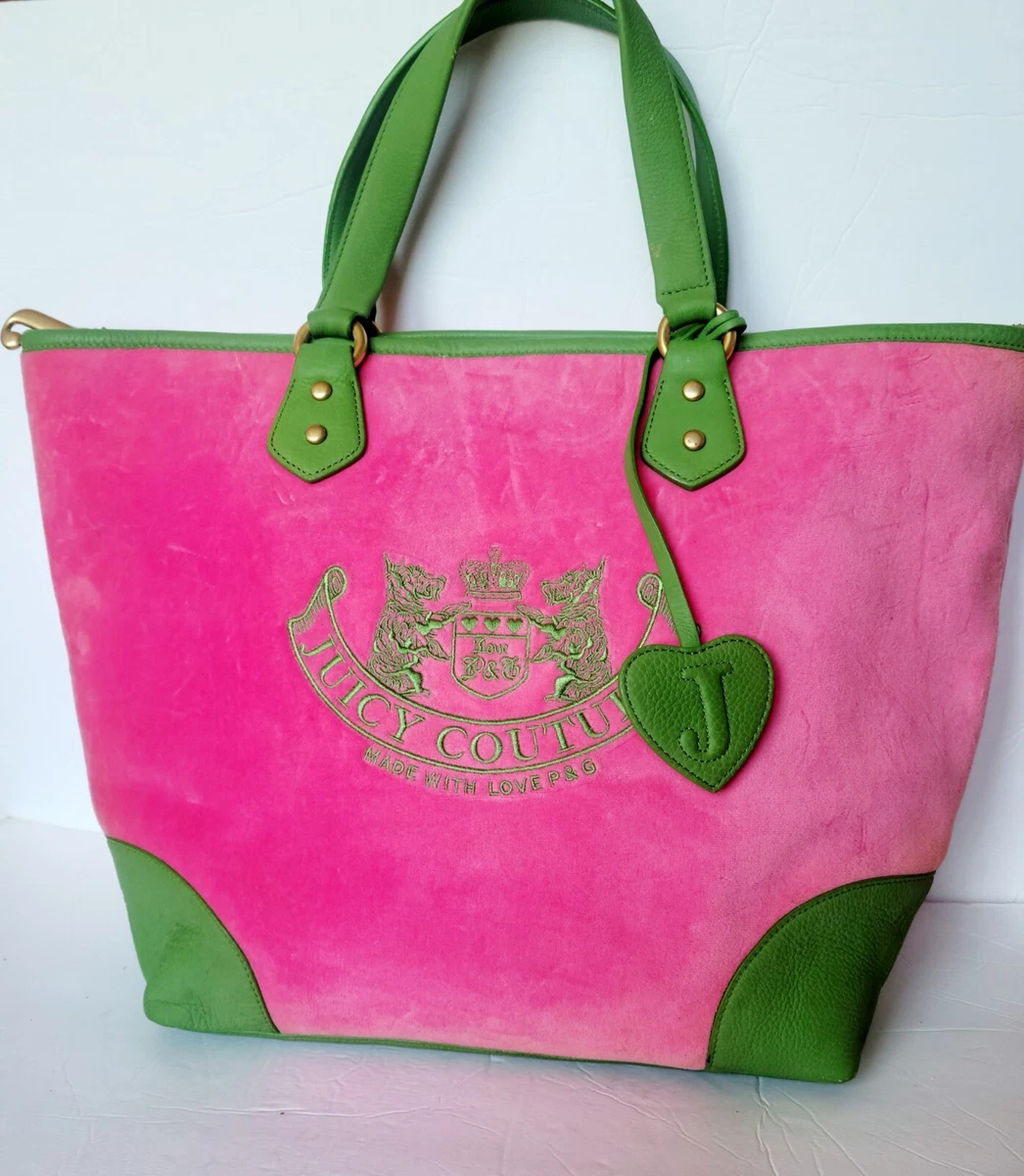 Vintage Y2K Juicy Couture Pink and Lime Green Tote bag