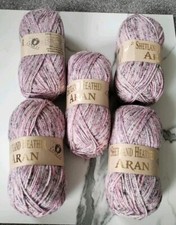 Woolcraft Shetland Heather Aran Soft KnittingYarn25%Wool5Ballsx100g Calluna New