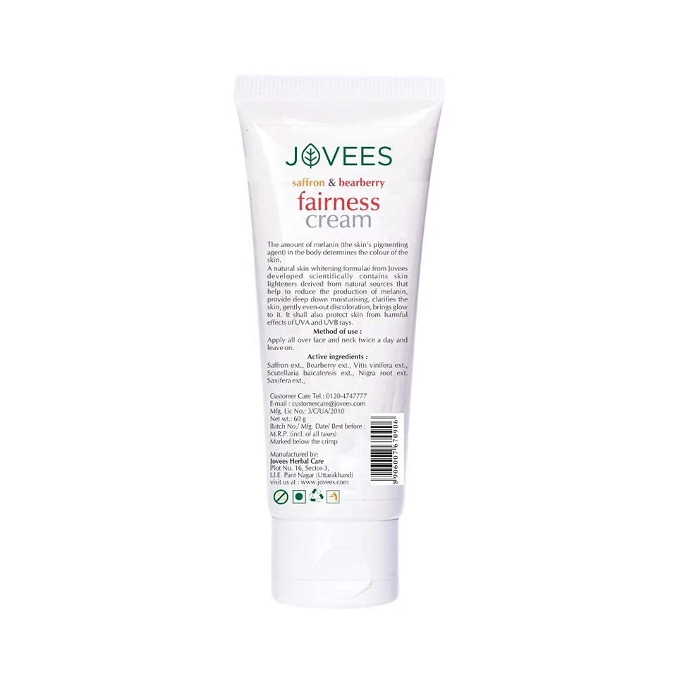 Jovees Herbal Saffron & Bearberry Fairness Face Cream 60 gm - Image 2 of 3