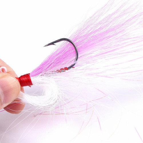 6PCS/Set Bucktail Feather Jigs 7-85g Bait Saltwater Lures Bass Fishing Tackle - Picture 4 of 12