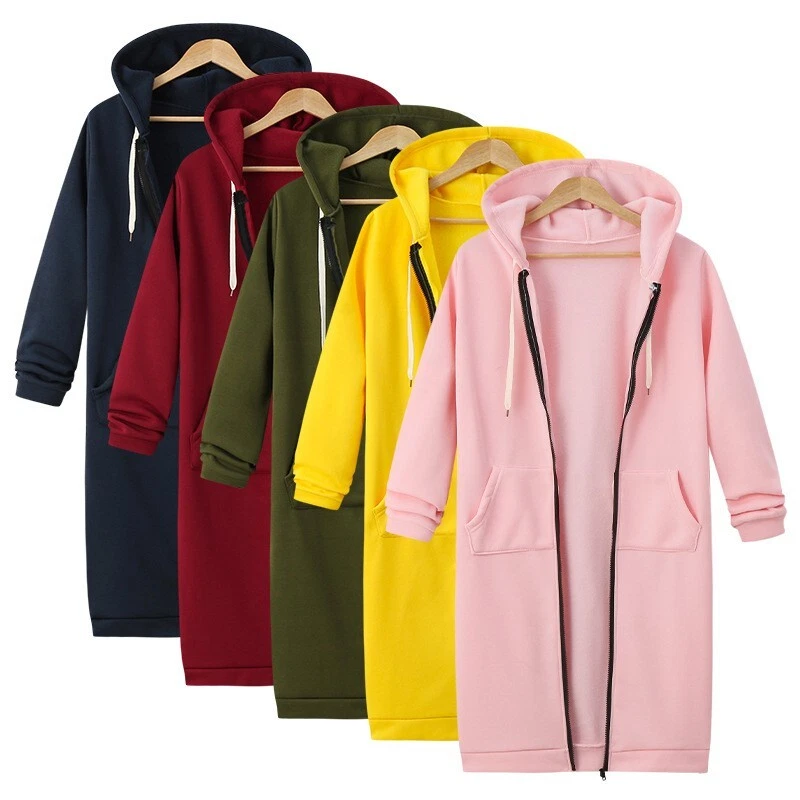 Women's Oversized Jacket Sweatshirt Warm Fleece Jumper Sweater Coat Hoodie Tops - Image 2 of 3