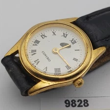 PROJECT TO FIX CONYBIO LADIES GOLD PLATE ROMAN DIAL QUARTZ WATCH 9828