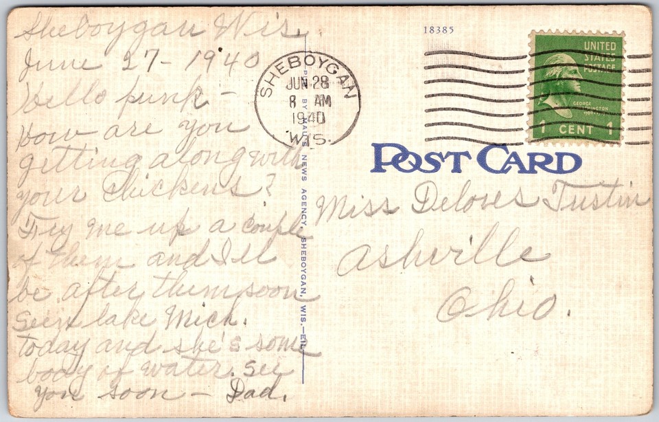 Sheboygan Wisconsin WI, 1940 Vollrath Bowl, Park, Pond, Greenfield, Postcard eBay