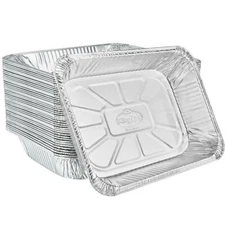 Disposable Aluminum Foil Large Rectangular Rack Roaster Pans 17 X 12.75 X 3.1in