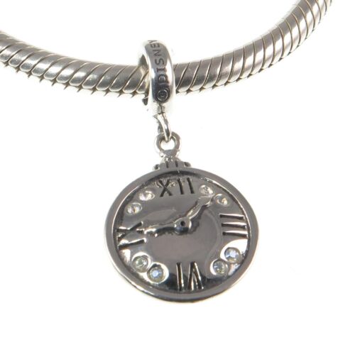 New CHAMILIA 925 silver & crystal ALICE IN WONDERLAND POCKET WATCH charm bead - Picture 1 of 10