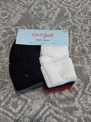 Cat & Jack Baby Bobby 6 Pairs Socks (Size Small 12-24M) NEW