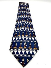 Disney Mickey Unlimited Tie Blue White Mickey Mouse All Over Print USA 57 x 3.5