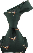 PHEASANT TIE GREEN MENS SUIT GIFT SHOOTING HUNTING COUNTRY GIFT CLAY PIGEON