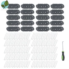100 Pcs 6 Inch Landscape Garden Staples Plastic Fixing Gasket With Pick Hook