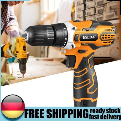 12V 16.8V 21V Electric Drill 1400 RPM Impact Drill 25N.M DIY Driver Power Tools