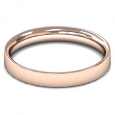 9ct Rose Gold 3mm Classic Comfort Flat Court Wedding Ring