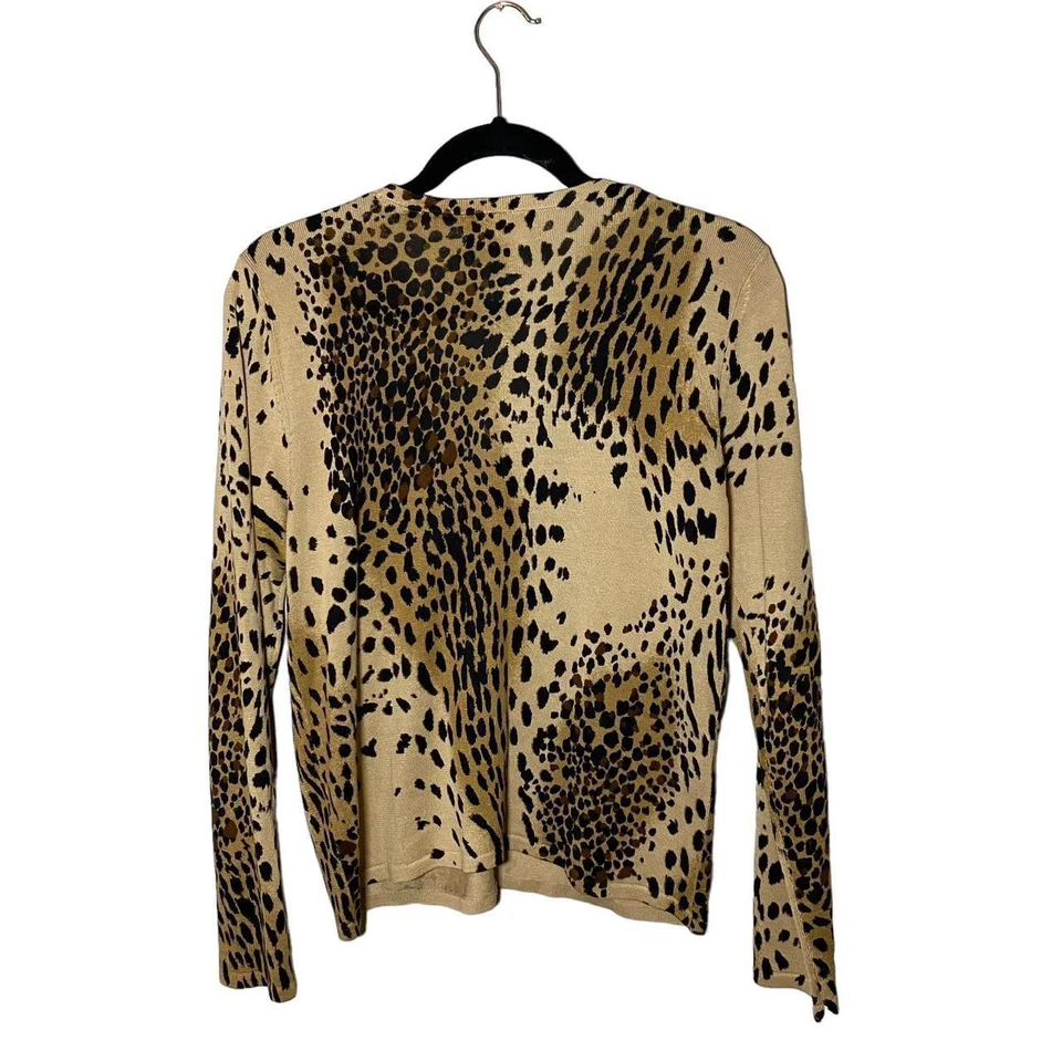 Silk Cheetah Print Cardigan, medium - Image 2 of 4