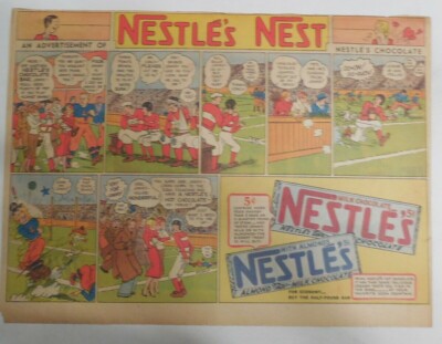 Nestle's Chocolate Bars Ad: Featuring Nestle's Nest ! from 1930's 11 x 15 inches