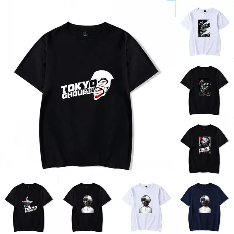 kaneki ken Anime Tokyo Ghoul Casual White T-shirts Men Women Short