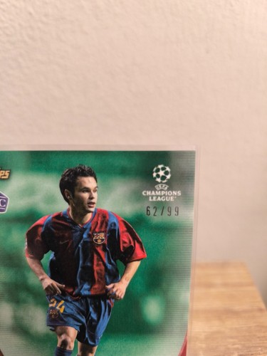 Iniesta Tarjeta Rookie Topps RC - Andres Iniesta Paralelo 62/99 - Imagen 2 de 3